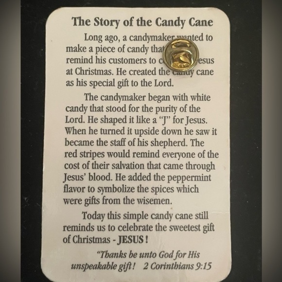 Vintage 1999 signed CTA silver tone red enamel candy cane lapel pin brooch - Picture 13 of 13